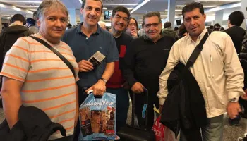 Imagens en el Aeropuerto de Casas y Bosetti en el viaje a EEUU