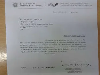 El Gobierno no dio ninguna instrucción de reducir horas de generación de energía en las Aldeas Escolares del Chubut